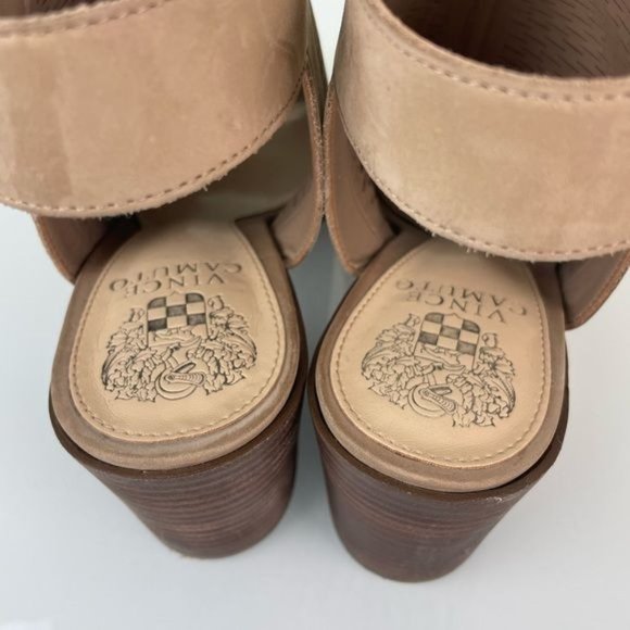 Vince Camuto Sz 7.5 Suede Cutout Ankle Wrap Heel - Picture 10 of 14